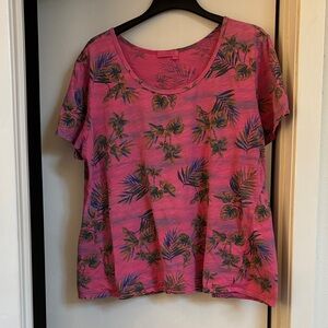 Fresh Produce Pink Tropical Short Sleeve Tee